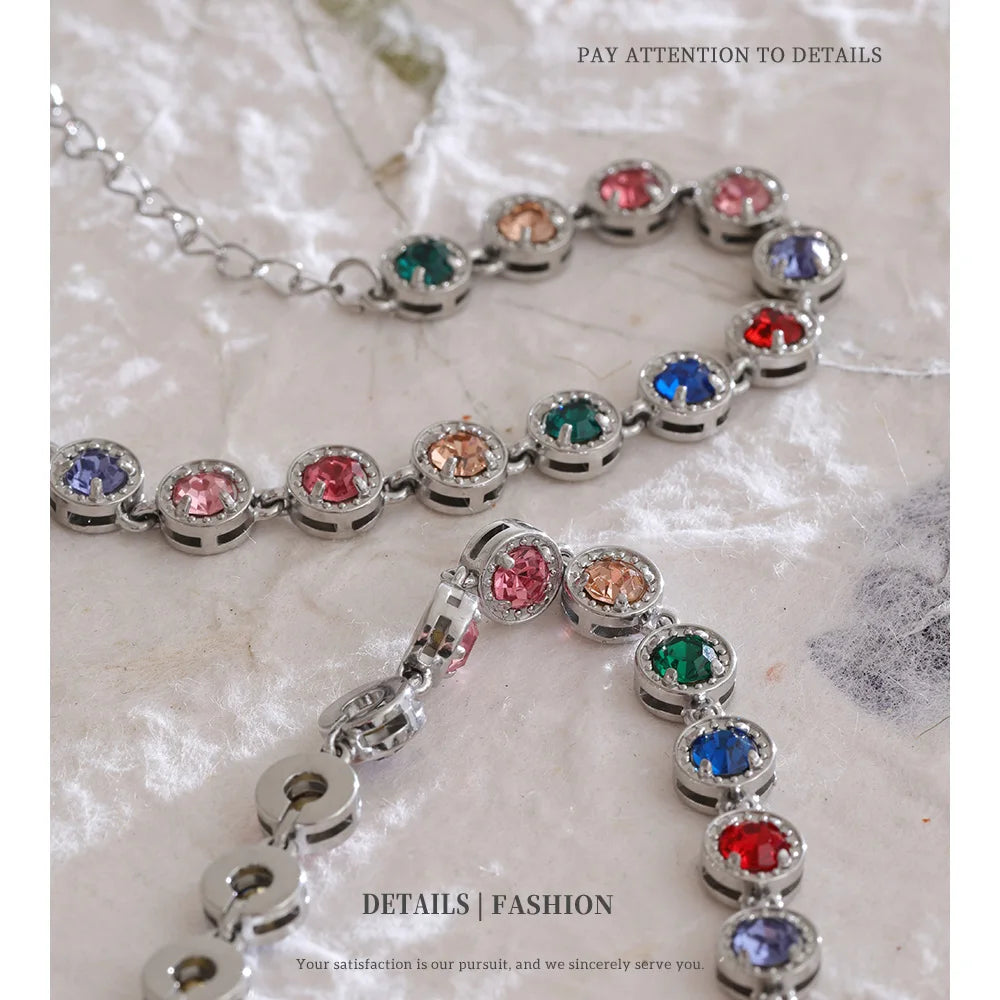 Colar ou bracelete em Aço inoxidável com Zircônia NINICE