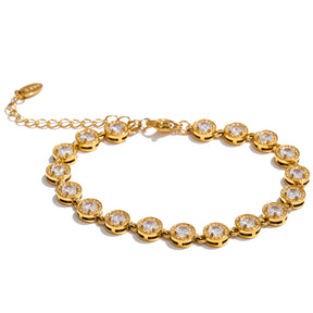 Colar ou bracelete em Aço inoxidável com Zircônia NINICE