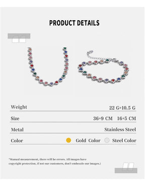 Colar ou bracelete em Aço inoxidável com Zircônia NINICE