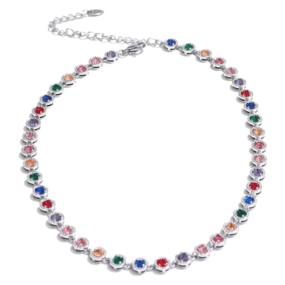 Colar ou bracelete em Aço inoxidável com Zircônia NINICE