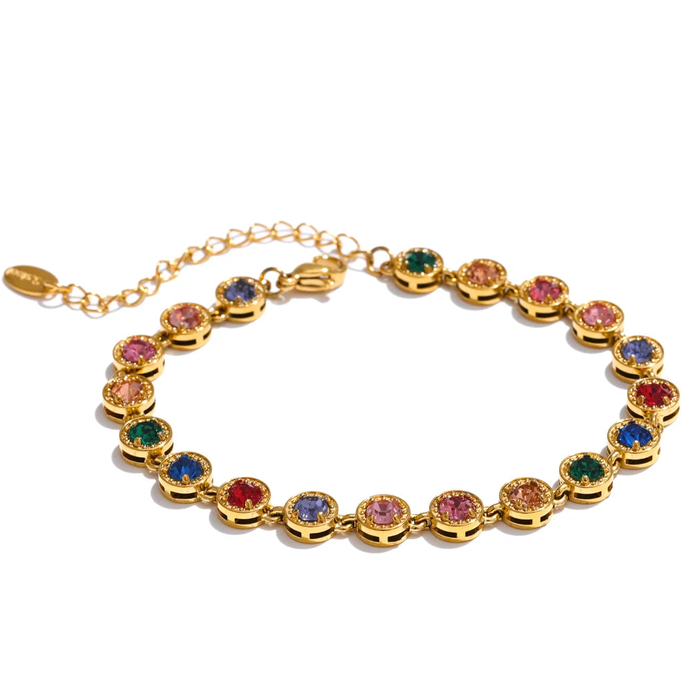 Colar ou bracelete em Aço inoxidável com Zircônia NINICE