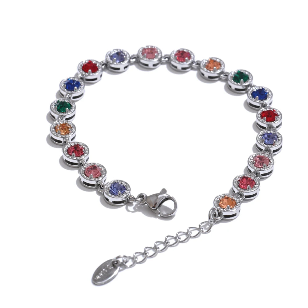 Colar ou bracelete em Aço inoxidável com Zircônia NINICE