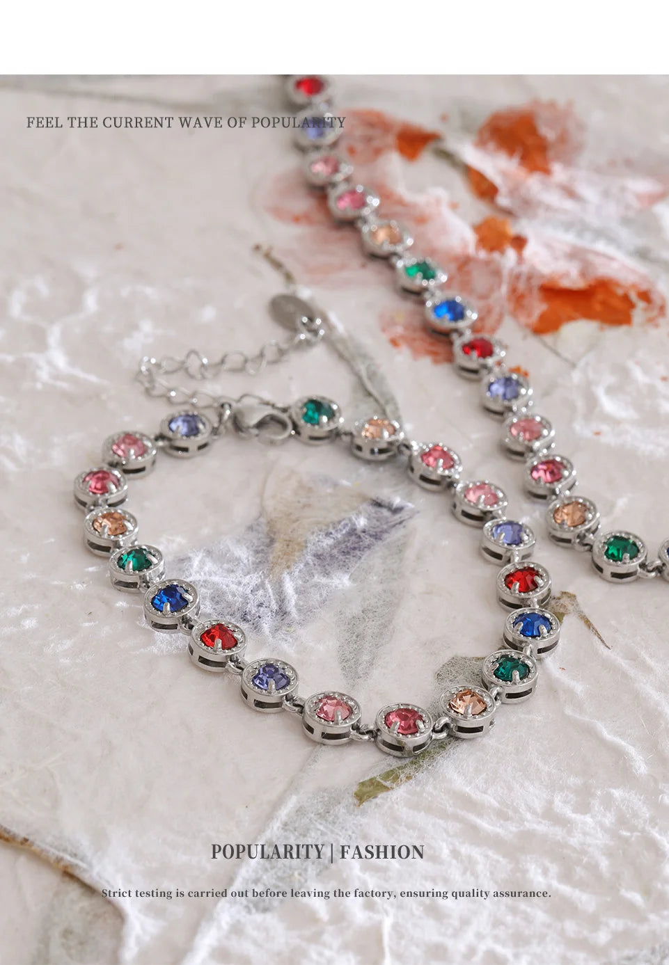 Colar ou bracelete em Aço inoxidável com Zircônia NINICE